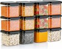 NEXIUM Plastic Grocery Container - 500 ml (Pack of 12, Black)...