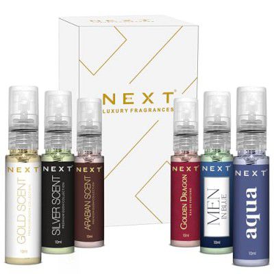 Next Care Luxury Atomizer Combo Scent for Men & Women(Unisex) Perfumes & Gift Box (Pack of 6x10 ML Each) | Long Lasting & Travel EAU DE PARFUM