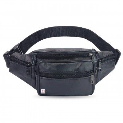 NFI essentials PU Waist Bag Travel Handy Hiking Zip Chest Bag Crossbody Shoulder Bag for Man & Women Money Phone Belt Sport Bag Waist Pack Fanny Adjustable Strap