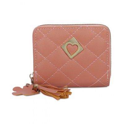 NFI essentials Small Clutch Wallet for Women, Mini Purse Coin Pocket with Tassel Zipper Credit Card Holder Purse