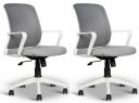 NGFC Mesh Mid Back Ergonomic Work from Home Office Desk Chair (2, Grey & White)...