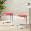 NGFC Steel Stool for Indoor/Outdoor Use - Metal Bar Chair (Multicolour Plastic Seat, Silver pk2)...