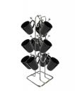 NH10 DESIGNS Silver Stainless Steel Tabletop Mount Cup Rack Hanging Shelves- Ideal For Kitchen, Coffee, And Tea Mug Display, Elegant Dining Table Cup Holder For 12 Cups (Pack Of1) (Nhsp)...