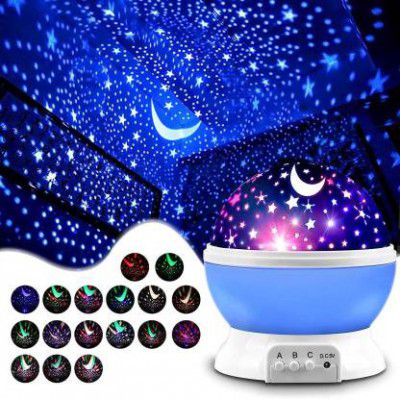 Niavaa Moon Light for Kids Space & Animal World Star Projector 360 Degree Rotation Night Lamp  (15 cm, Multicolor)