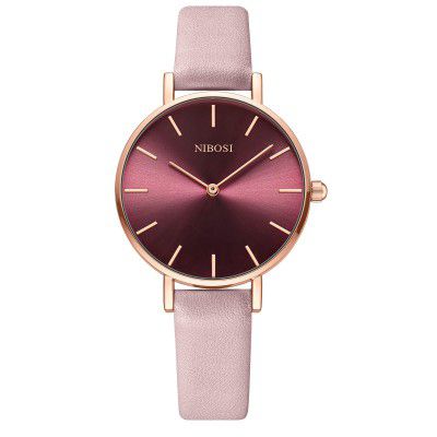 NIBOSI Womens Watches Leather Strap Analogue Simple Style Ladies Fashion Watches