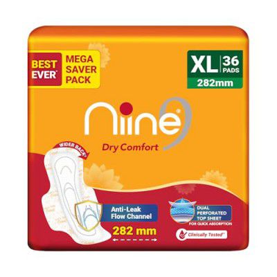 Niine Dry Comfort XL Sanitary Pads for Women | 36 Pads
