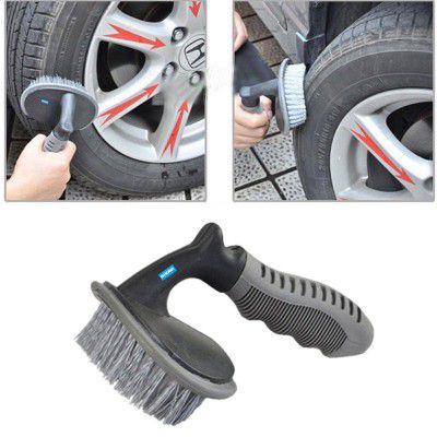 NIKAVI Rubber Car Wheel Tire Hard Brush Hub Clean Wash Useful Brush Car Truck Motorcycle 