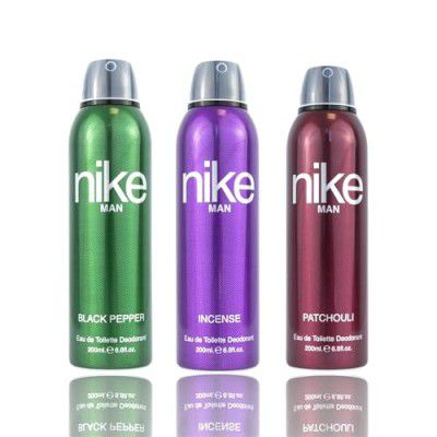 Nike Deodorant Spray for Men, Pack of 3 - Black Pepper, Incense & Patchouli Scent, 200ml Each | Long-lasting Fragrance
