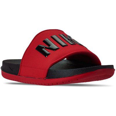 Nike Men's OFFCOURT Slide Black-University RED Sandal-12 Kids UK