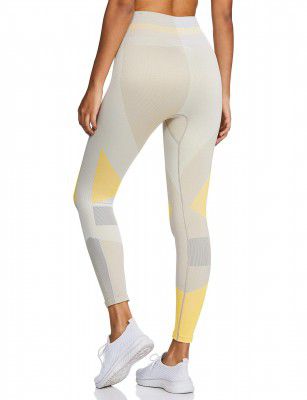 Nike Women's 7/8 Length Tight Regular Leggings (CJ4136-110 Shimmer/Pale Ivory_L), pale ivory/shimmer/pale ivory