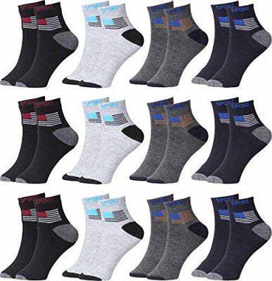 Nikroad Premium Mens and Womens cotton Ankle Socks/sport Socks Free Size Multicolor)