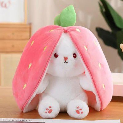 Niku Rabbit with Chain Reversible Bunny Rabbit Soft Stuffed Toys for Girls Boys Baby Kid | Valentine's Gift