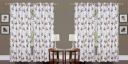 Nikunj Fabs 274.32 cm (9 ft) Polyester Semi Transparent Long Door Curtain (Pack Of 4)  (Floral, Coffee)...
