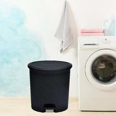 Nilkamal 12 Litre Home Paddle Dustbin|With Lid and Inner Bucket|Pedal Mechanism|For Kitchen, Bathroom and Office (Grey)