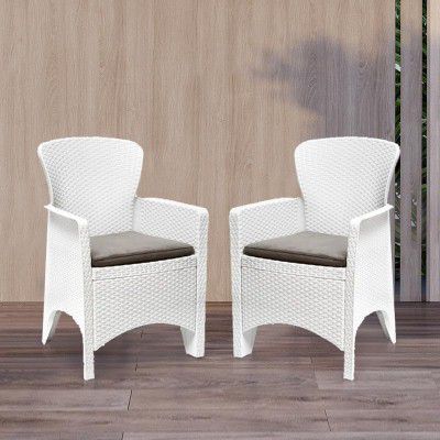 [Extrs Rs 2602 Off] Nilkamal Breeze 2 Seater Balcony Sofa Set | Patio Chair Two Seater | Milky White & Grey