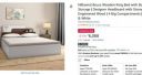 Nilkamal Bruce Wooden King Bed with Box Storage | Engineered Wood | 4 Big Compartments | Walnut & White...