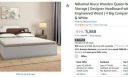 Nilkamal Bruce Wooden Queen Bed with Box Storage | Engineered Wood | 4 Big Compartments | Walnut & White...