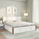 Nilkamal Capsule Premier Storage Bed | Lighted Headboard | 1 Year Warranty Engineered Wood King Hydraulic Bed (Finish Color - White, Delivery Condition - Knock Down)...