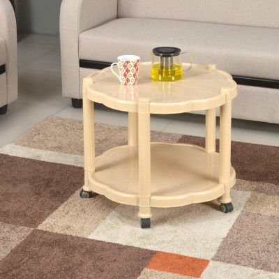 Nilkamal CENTBL3 Contemporary Center Trolley Coffee Table/Tea Table/Teapoy for Home/Living Room/Office & Outdoor. (Plastic)