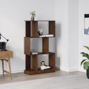 Nilkamal Checkers 3 Tier Engineered Wood Open Book Case with 6 Shelves | Shelf, Cabinet, Storage | Classic Walnut...