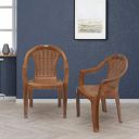Nilkamal CHR2051 Plastic Mid Back with Arm Chair | Set of 2 | Pear Brown...