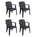 Nilkamal CHR2135 Plastic Mid Back with Arm Chair Set of 4...