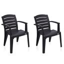 Nilkamal CHR2135 Plastic Mid Back with Arm Chair Set Of 2...