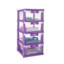 Nilkamal CHTR24 Four Layers Transparent Plastic Chest of Drawer (Voilet)...