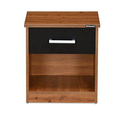 Nilkamal Colton Engineered Wood Bedside Table with Shelve and Drawer