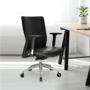 Nilkamal Command Mid Back Leatherette Office Chair|Assembly Required|Adjustable Height & Armrest|Ergonomic Home Office Chair |Black...