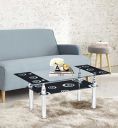 Nilkamal Corolla Tempered Glass Center Table | Coffee Table with Shelf (Color - Black)...