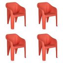 Nilkamal EEEZYCHR Plastic Mid Back with Arm Chair | Set of 4...