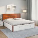 Nilkamal Electra Premier with Storage Engineered Wood Queen Hydraulic Bed (White)...