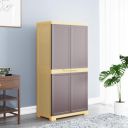 Nilkamal Freedom Mini Medium (FMM) Compact Plastic Cabinet for Storage | Space & Clothes Organizer | Shelves | for Home Kitchen & Office, Brown & Biscuit...