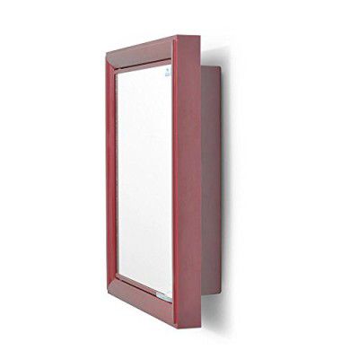 Nilkamal Gem Rich Look Bathroom Plastic Corner Cabinet with Mirror|Bathroom Mirrors |1 Door |Storage (Maroon)