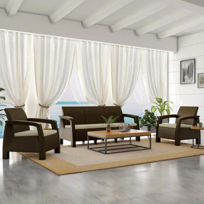 Nilkamal Goa 3+1+1 Seater Plastic Sofa Set with Cushion|Indoor