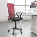 Nilkamal Hanoi Mid Back Cushioned Seat Mesh Back Ergonomic Office Chair with Adjustable Height and Push Back Mechanism (Maroon)...