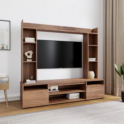 Nilkamal @Home Walton Engineered Wood TV Unit with Shelving Storage TV Unit (Wenge)