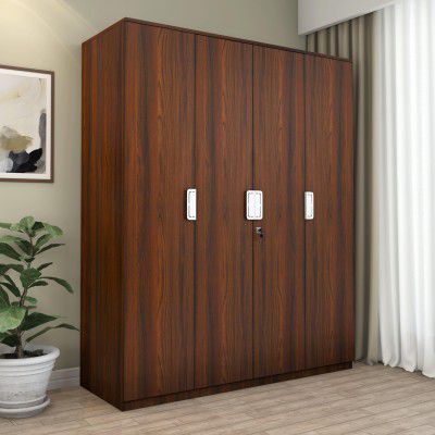 [Extra Rs 1750 OFF] Nilkamal Joyce Neo 4 Door Engineered Wood Wardrobe Without Mirror | 1 Year Warranty | Walnut