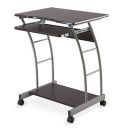 Nilkamal Leo Engineered Wood Computer Trolley | Table with Keyboard Tray and 1 Shelf (Finish: Black/Walnut)...