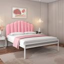 home By Nilkamal Lotus Upholstered Headboard Without Storage Queen Bed in Pink & White Finish | 1 Year Warranty...