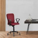 Nilkamal Lusaka Upholstered Mid Back Ergonomic Office Chair with Adjustable Height and Pushback Mechanism (Maroon)...
