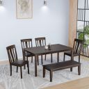 Nilkamal Magnito Solid Rubber Wood Dining Set| 1 Year Warranty (6 Seater with Bench)...