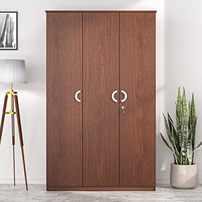Nilkamal Massif Engineered Wood Wardrobe (Finish Color - Urban Walnut) 1 Year Warranty (3 Door)