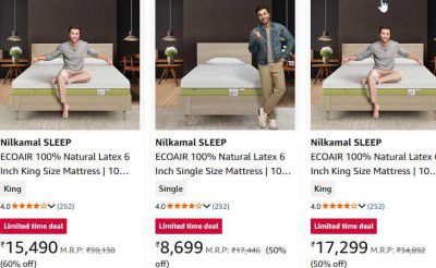 Nilkamal - Mattresses [ Apply upto ₹1,000 off + Bank Offer Extra ]