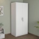 Nilkamal Max 2 Door Engineered Wood Wardrobe Without Mirror with 8 Shelves, 1 Hanging Rod, and 2 Drawers (Frosty White)...