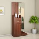 Nilkamal Max Engineered Wood Dresser with Mirror, 2 Drawers, 1 Cabinet, & 3 Hooks (Classic Walnut)...