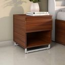 Nilkamal Meta Engineered Wood Nightstand with 1 Drawer and 1 Shelves | Bedside Table | Side Table (Classic Walnut)...