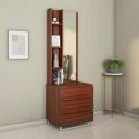Nilkamal Meta Engineered Wood Dresser with Mirror with 3 Drawers, & 4 Shelves (Classic Walnut)...