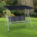 Nilkamal Metal Comfy 3 Seater Swing (Grey-Black)...